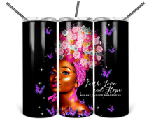 Load image into Gallery viewer, 20 oz. Steel Tumbler with Lid - Breast Cancer Edition
