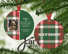 Load image into Gallery viewer, Personalized Memorial Ornament - Plaid Design
