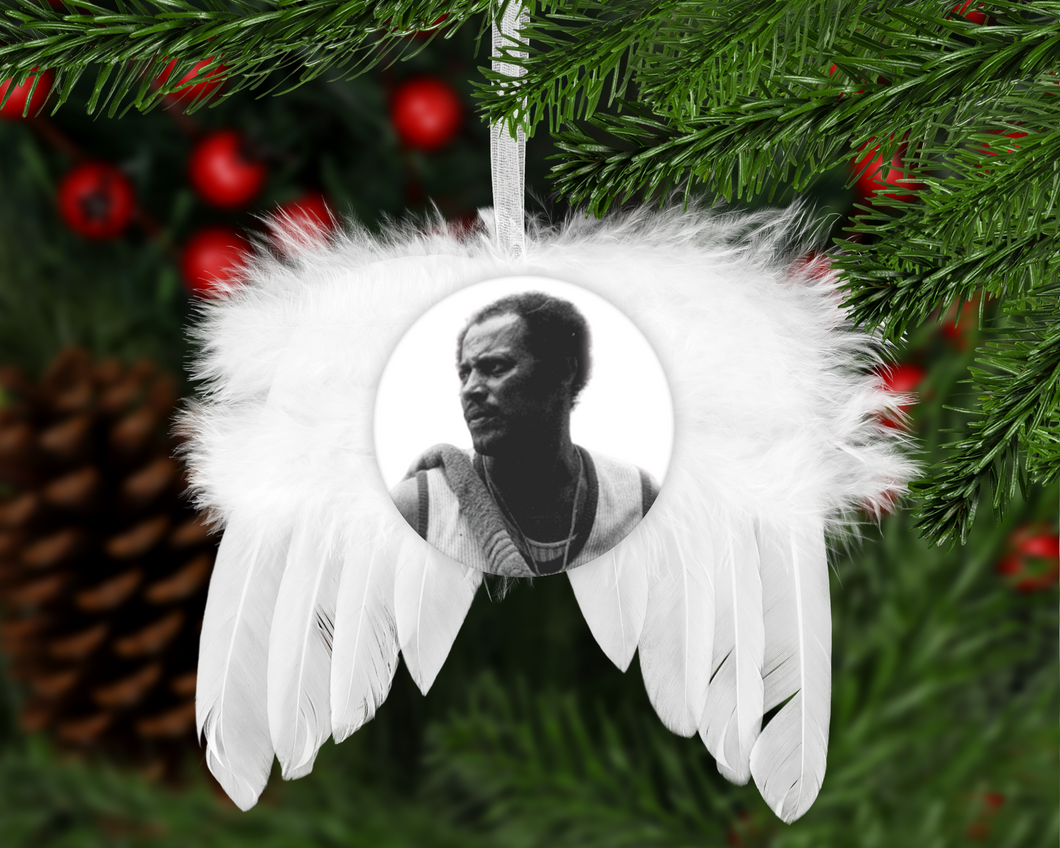 Personalized Memorial Angel Wing Feather Ornament